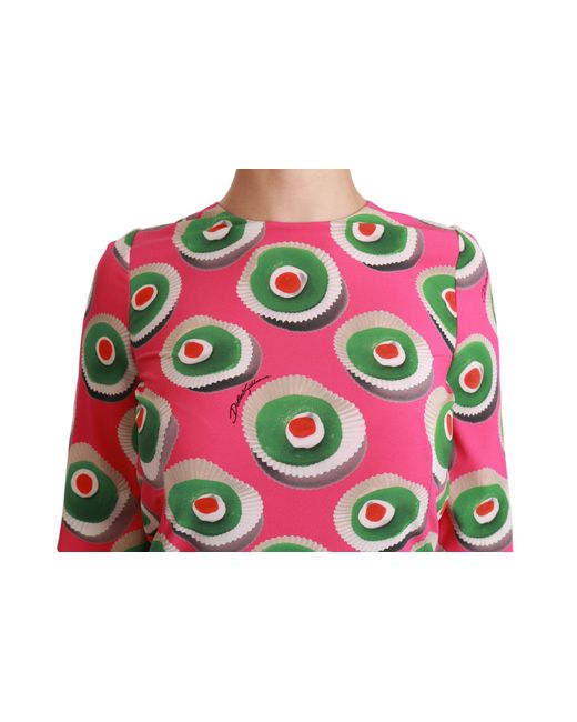 Dolce & Gabbana Red Silk Cup Cake Shift Stretch Dress