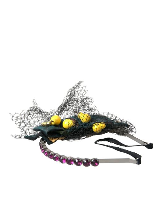 Dolce & Gabbana Lemons Sicily Crystal Net Headband Diadem  display picture 3