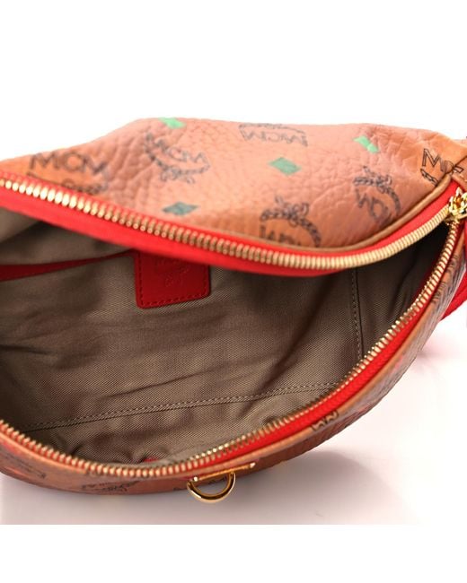MCM Red Cognac Spectrum Stark Skyoptic Visetos Belt Bag