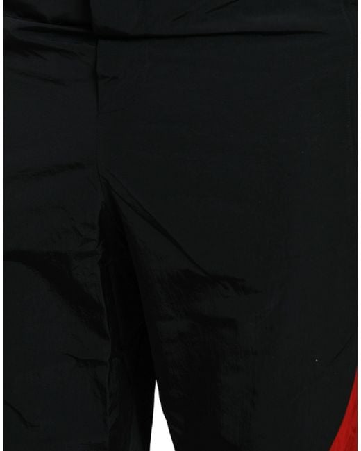Dolce & Gabbana Black Leopard Print Nylon Jogger Pants for men