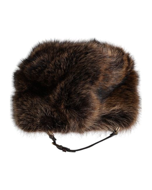 Dolce & Gabbana Black Fur Bucket Hat