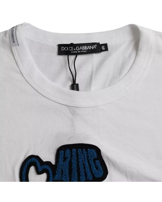 Dolce & Gabbana Gray Love Appliqu Tshirt Tsh86383 for men