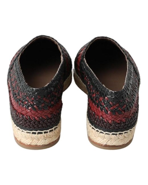 Dolce & Gabbana Black Elegant Woven Leather Espadrilles for men