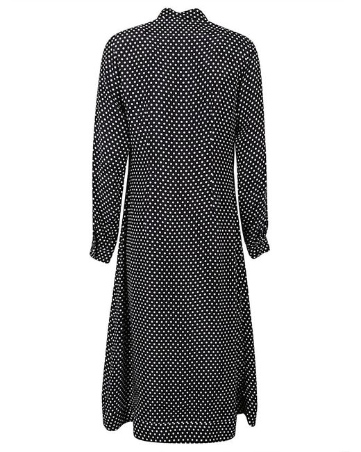 CRI.DA Gray Polka Dot Silk Midi Dress