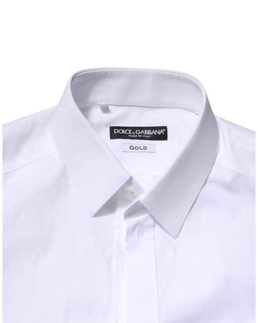 Dolce & Gabbana White Cotton Long Sleeves Formal Shirt for men