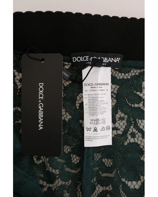 Dolce & Gabbana Black Floral Lace Leggings Pants
