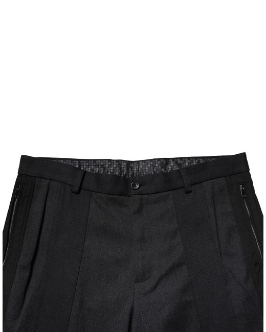 Dolce & Gabbana Black Tailored Panel Detail Dress Pants for men
