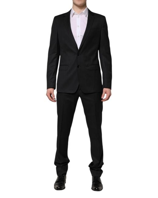 Dolce & Gabbana Black Martini 2 Pc Single Breasted Suit for men