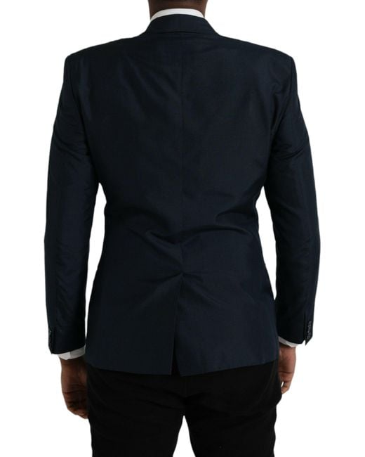 Dolce & Gabbana Black Notch Single Breasted Coat Blazer for men