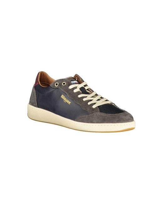 Blauer Multicolor Blue Leather Men Sneaker for men