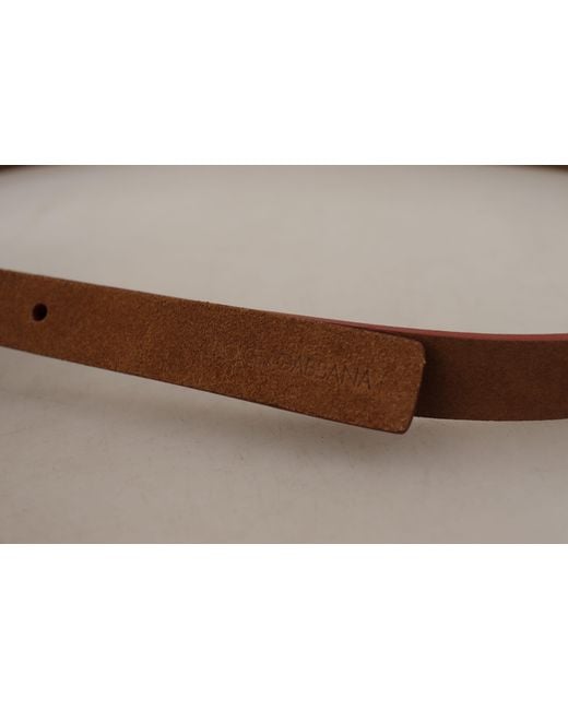Dolce & Gabbana Black Logo Engraved Metal Waist Buckle Belt Leather