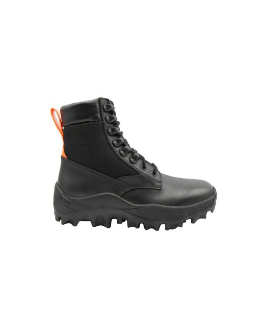 MCM Black Leather Reflective Patch With Pull Boots