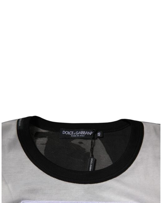 Dolce & Gabbana Black Camouflage Crew Neck T-Shirt Cotton for men