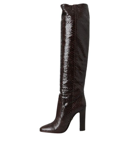 Dolce & Gabbana Black Exotic Leather Heels High Boots Shoes