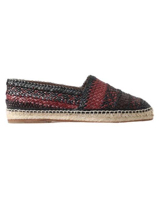 Dolce & Gabbana Black Elegant Woven Leather Espadrilles for men