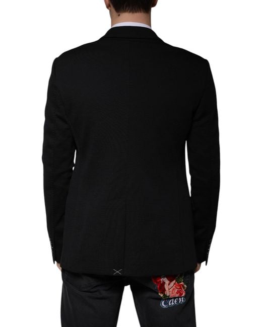 Dolce & Gabbana Black Wool Single Breasted Formal Blazer for men