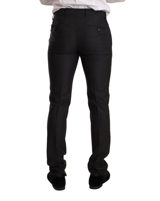 Dolce & Gabbana Black Wool Martini Slim Fit Set Suit for men