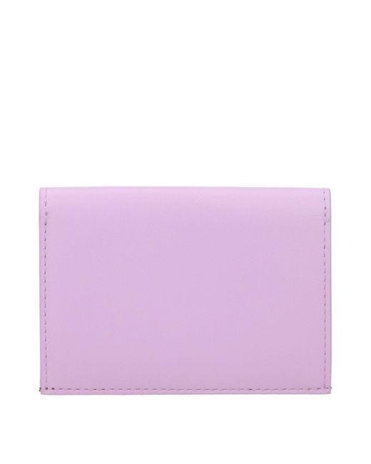 Jil Sander Purple Leather Cardholder