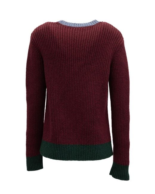 Valentino Garavani Red Ribbed Knit Sweater