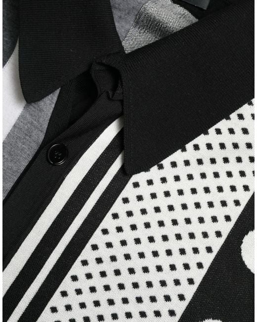 Dolce & Gabbana Black Jumper Cardigan Polo Sweater for men