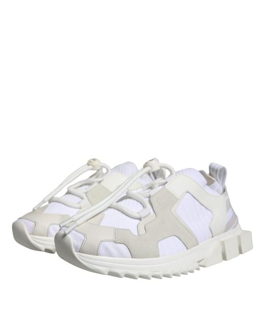 Dolce & Gabbana White Mesh Sorrento Trekking Sneakers Shoes (Pre-Owned)