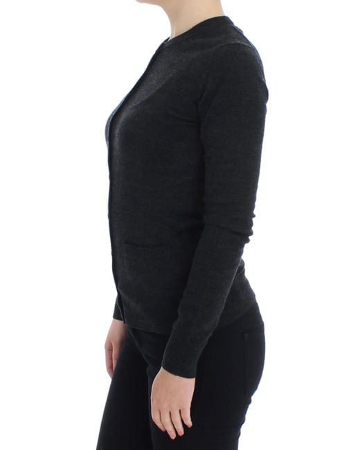 Dolce & Gabbana Black Wool Button Cardigan Sweater