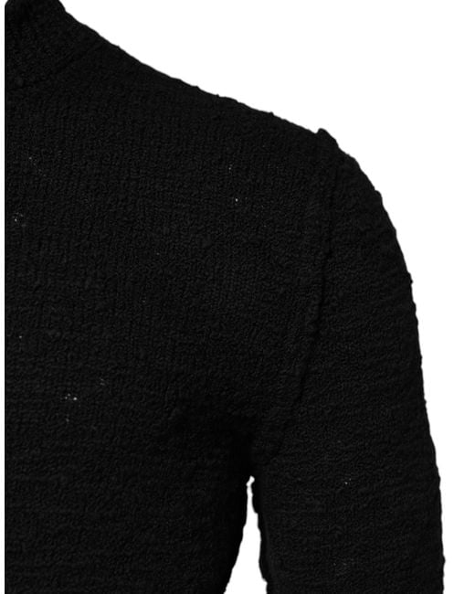 Dolce & Gabbana Black Wool Knit Crew Neck Pullover Sweater for men