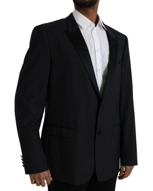 Dolce & Gabbana Black Martini Single Breasted Coat Blazer for men