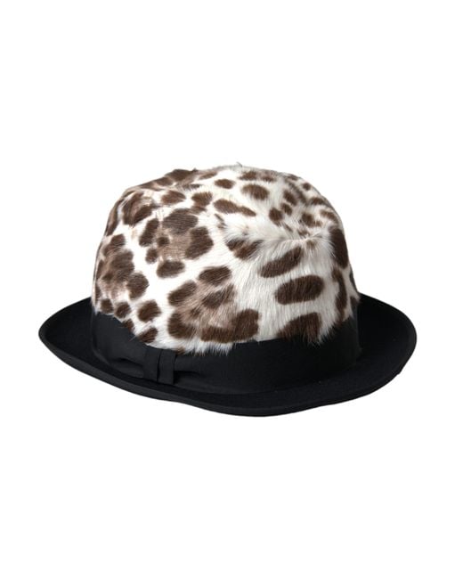 Dolce & Gabbana Multicolor Leopard Fedora Hat