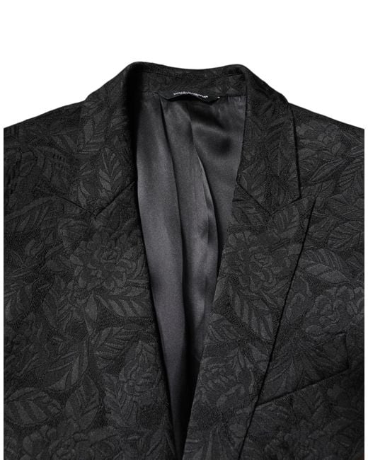 Dolce & Gabbana Black Martini Brocade Single Breasted Blazer for men