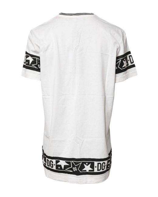 Dolce & Gabbana White #Dgmillennials Cotton Crewneck T-Shirt
