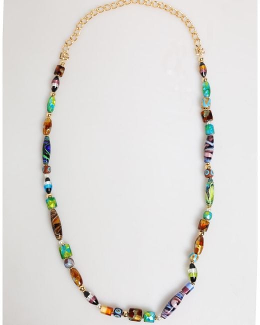Dolce & Gabbana Multicolor Murano Glass Beads Chain Jewelry Necklace