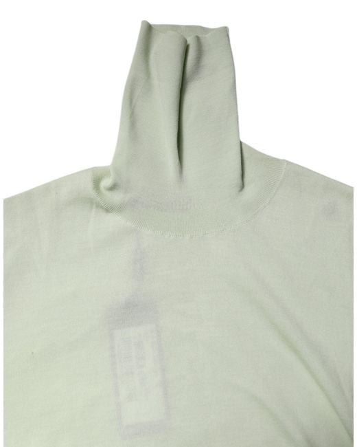 Dolce & Gabbana Green Light Wool Turtleneck Pullover Sweater for men