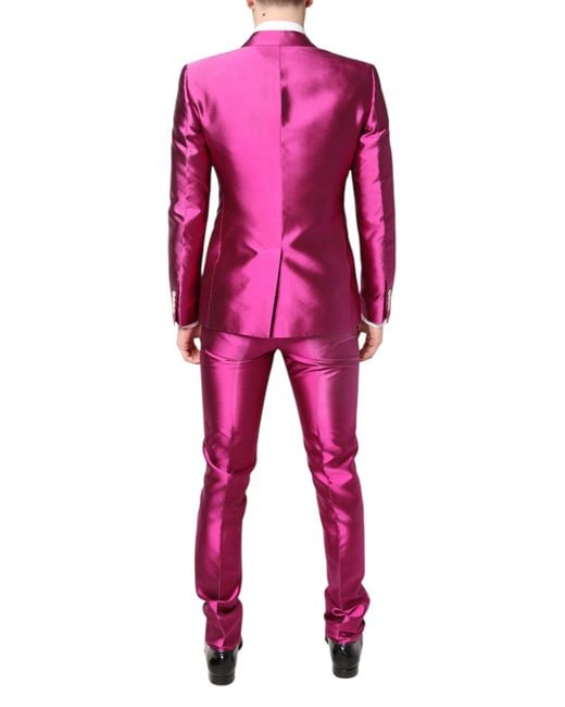 Dolce & Gabbana Red Sicilia Double Breasted 3 Piece Suit for men