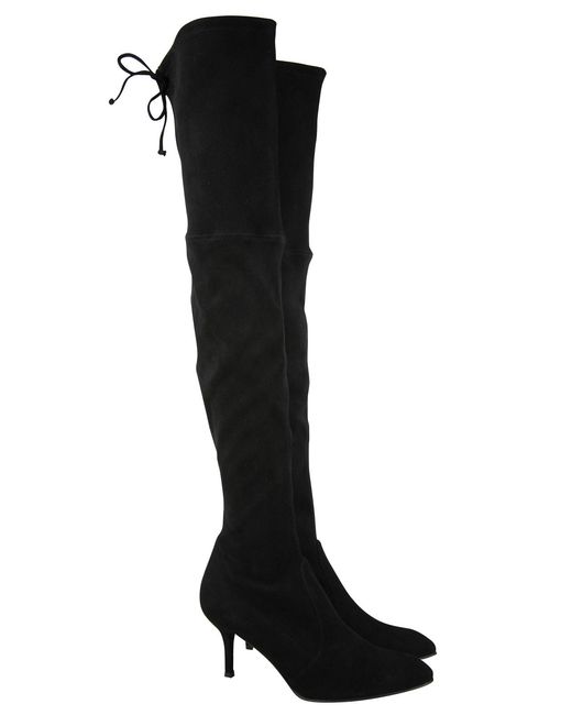 Stuart Weitzman Black Suede Solid Tiemodel Over-The-Knee Boot (Us)