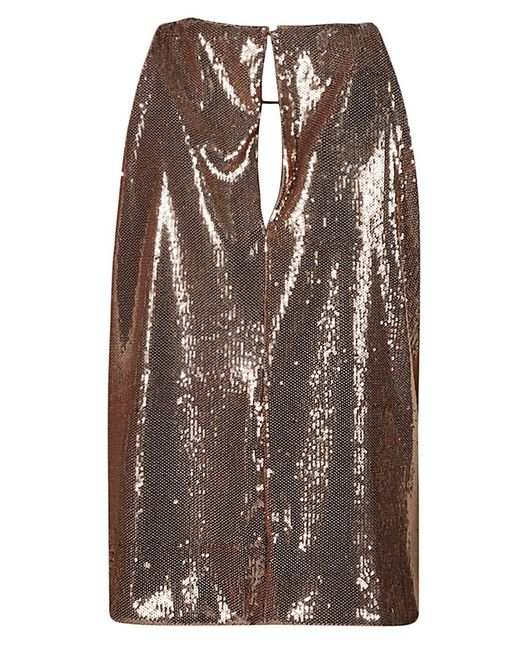 Dahlo Brown Sequin Cropped Top