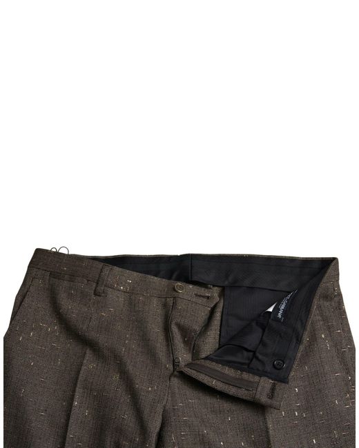 Dolce & Gabbana Gray Wool Dress Skinny Trouser Pants for men