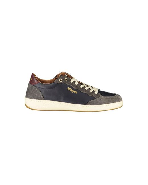 Blauer Multicolor Blue Leather Men Sneaker for men