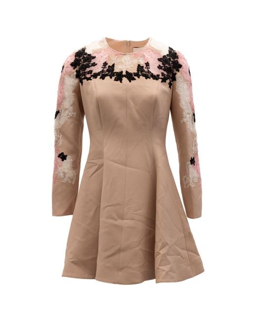 Valentino Garavani Natural Lace Cocktail Dress