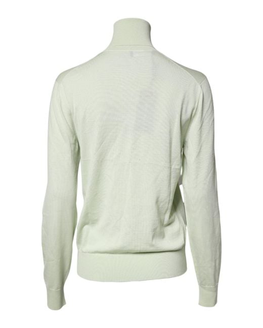 Dolce & Gabbana Green Light Wool Turtleneck Pullover Sweater for men