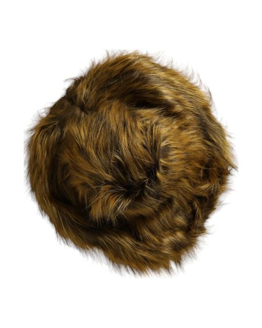 Dolce & Gabbana Green Modacrylic Faux Fur Bucket Hat