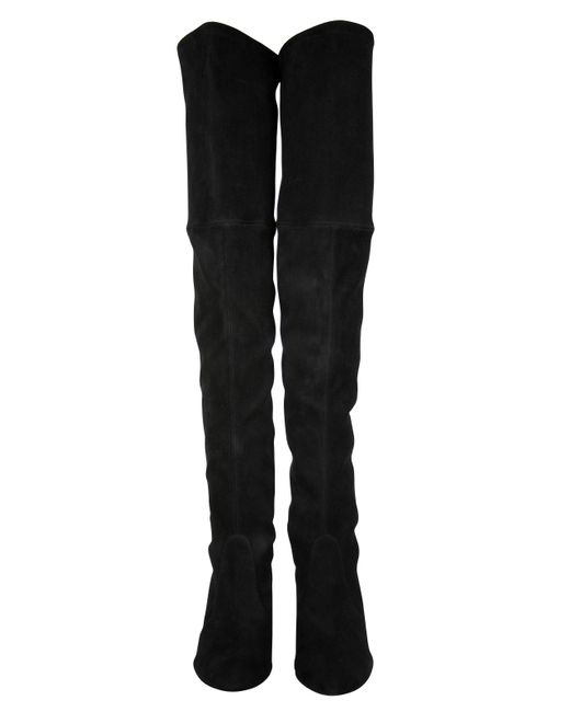 Stuart Weitzman Black Suede Solid Tiemodel Over-The-Knee Boot (Us)