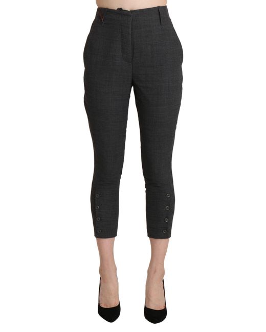 Ermanno Scervino Black Chic High Waist Capri Cropped Pants