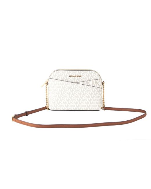 Michael Kors Jet Set Travel Medium Leather X Cross Dome Crossbody