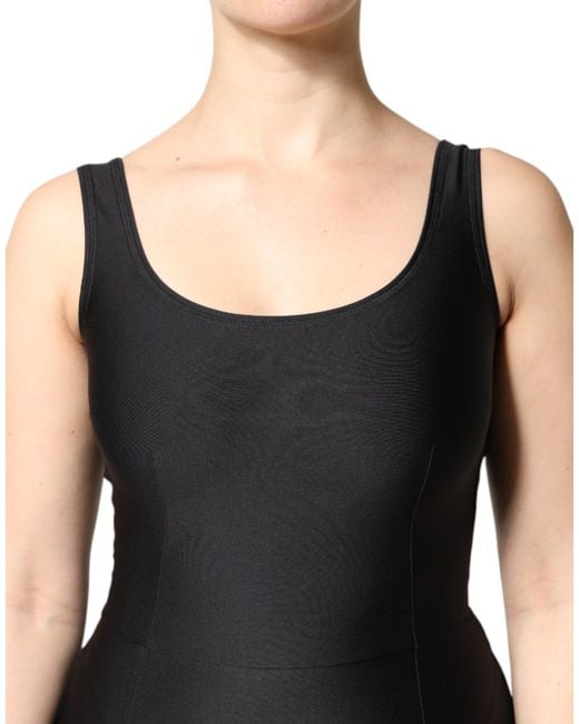 Dolce & Gabbana Black Sleeveless Bodycon Jumpsuit Dress