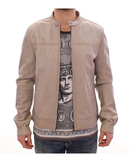 Dolce & Gabbana Brown Leather Jackets for men