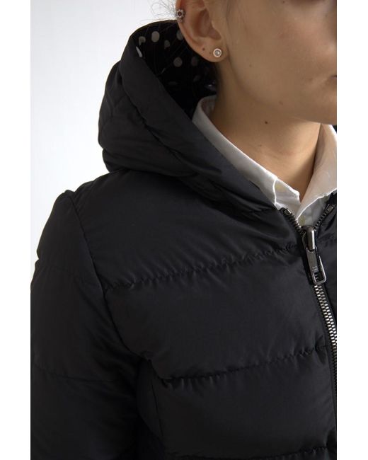 Dolce & Gabbana Black Polyester Hooded Reversible Jacket Clothing
