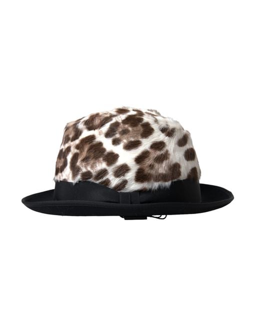 Dolce & Gabbana Multicolor Leopard Fedora Hat