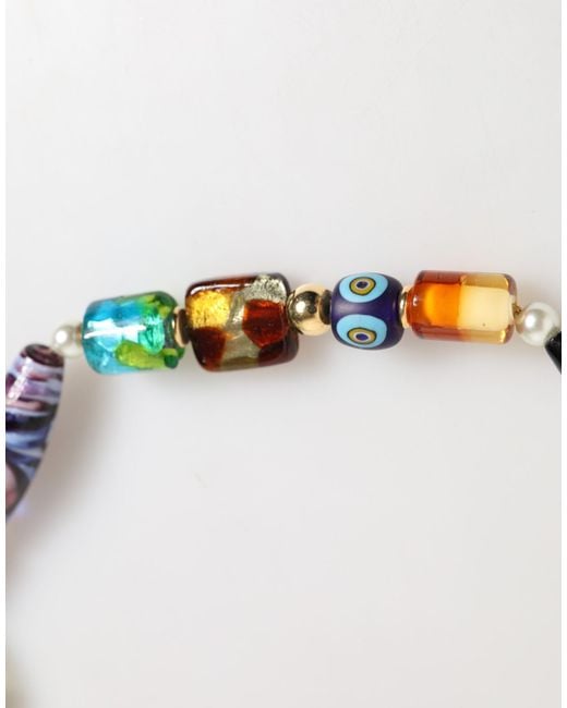 Dolce & Gabbana Multicolor Murano Glass Beads Chain Jewelry Necklace