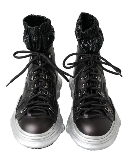 Dolce & Gabbana Black High Top Sneaker Bootie for men